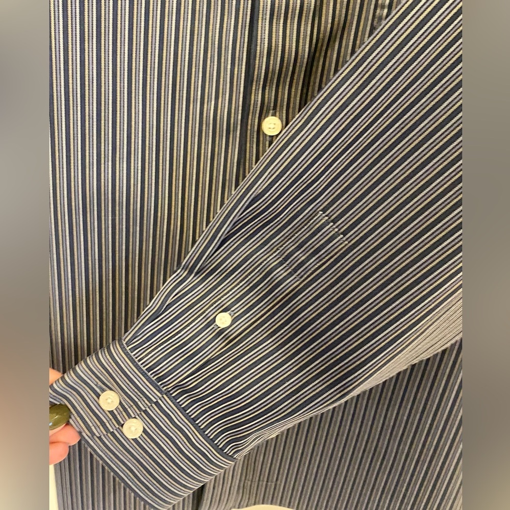 Daniel Cremieux NON IRON Blue Striped Dress Shirt - Picture 3 of 6